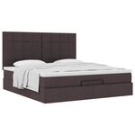 VidaXL Cadre de lit ottoman avec matelas marron foncé 180x200 cm tissu