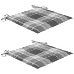vidaXL Chaises de jardin lot de 2 avec coussins Bois de teck massif