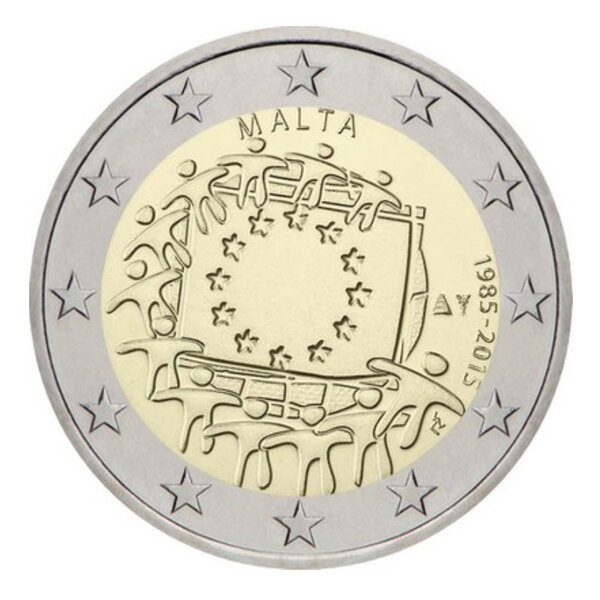 2 euros commémorative Malte 2015 UNC- 30 ans du Drapeau Européen.