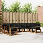 vidaXL Ensemble de canapés d'extérieur 9 Pièces Naturel et Noir