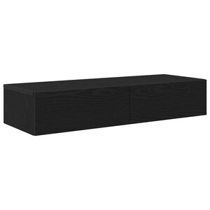 vidaXL Étagère murale avec tiroirs noir 100x36x19 cm bois d'ingénierie
