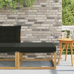 vidaXL Pouf d'Extérieur Bois d'acacia massif et Textilène Blanc
