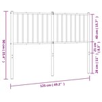 vidaXL Tête de lit métal noir 120 cm