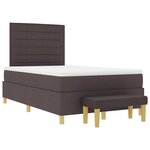 vidaXL Lit ressort avec matelas et banc marron foncé 120x200 cm tissu