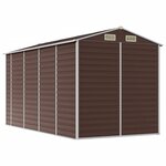 vidaXL Abri de jardin marron 191 x 385 x 198 cm en acier galvanisé