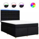 vidaXL Sommier à lattes de lit avec matelas Noir 160x200 cm Tissu