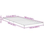 vidaXL Cadre de lit surélevé Sonoma 71 5 x 190 cm Bois d'ingénierie