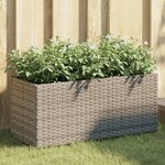 vidaXL Jardinières avec 2 pots 2 Pièces gris 72x30x32 cm résine tressée