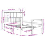 vidaXL Lit bibliothèque sans matelas cire marron 135x190 cm pin massif