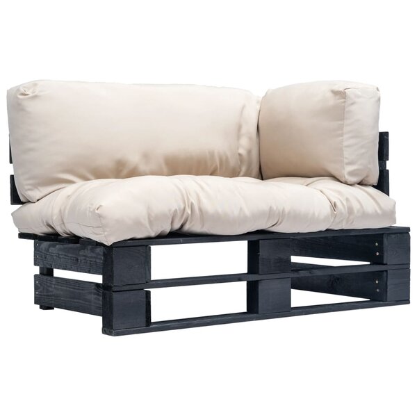 vidaXL Canapé de jardin palette avec coussins sable Pinède