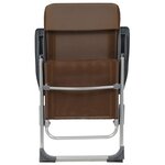 vidaXL Chaises de camping pliables lot de 4 Marron Aluminium