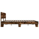 vidaXL Cadre de lit chêne fumé 200x200 cm bois d'ingénierie et métal
