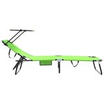 vidaXL Chaise longue pliante avec coussin Vert 56 x 190 x 81cm tissu