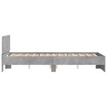 vidaXL Cadre de lit avec tête de lit et LED gris béton 120x200 cm