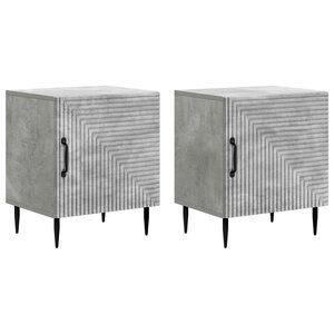 vidaXL Cabinet de chevet 2 Pièces Gris béton 43 x 34 5 x 50 cm