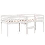 vidaXL Lit haut avec toit blanc 90x200 cm bois de pin massif