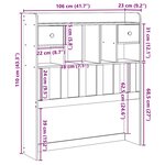 vidaXL Tête de lit avec rangement 100 cm bois massif de pin