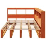 vidaXL Lit bibliothèque sans matelas cire marron 120x190cm pin massif