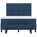 vidaXL Lit à ressorts avec matelas Bleu 140 x 190 cm tissu