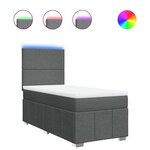 vidaXL Sommier à lattes de lit avec matelas Gris foncé 80x200 cm Tissu