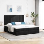 VidaXL Cadre de lit ottoman avec matelas noir 160x200 cm tissu