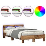 vidaXL Cadre de lit Bois ancien 120 x 190 cm Bois d'ingénierie