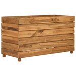 vidaXL Lit surélevé 100x40x55 cm bois de teck recyclé et acier
