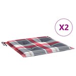 vidaXL Coussins de chaise de jardin lot de 2 carreaux rouges 40x40x4cm