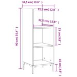 vidaXL Buffet gris béton 34 5x32 5x90 cm bois d'ingénierie
