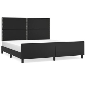vidaXL Cadre de lit avec tête de lit Noir 180x200 cm Similicuir