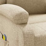 vidaXL Fauteuil de massage Crème Tissu