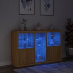 vidaXL Buffet avec lumières LED chêne sonoma 162x37x100 cm