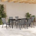 vidaXL Ensemble de salle à manger pour jardin 7 Pièces Gris