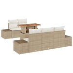 vidaXL Ensemble de canapé de jardin 6 pièces avec coussins en poly rotin beige