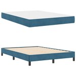 vidaXL Lit boxspring avec matelas Bleu foncé 140 x 220 cm Velours