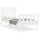 vidaXL Cadre de lit sans matelas blanc bois de pin massif