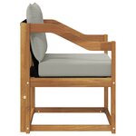 vidaXL Canapé d’extérieur Bois d'Acacia Massif Gris Naturel et Clair