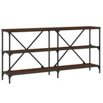 vidaXL Table console chêne marron 160x30x75cm bois d'ingénierie et fer