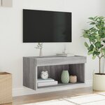 vidaXL Meuble TV avec lumières LED sonoma gris 60x30x30 cm