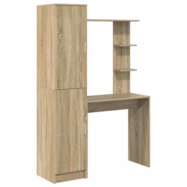vidaXL Bureau avec rangement 2 Pièces Chêne Sonoma 78.5 x 37 x 154.5 cm