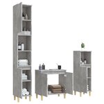 vidaXL Ensemble de meubles de salle de bain 3 Pièces gris béton