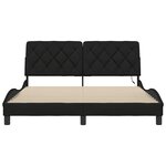 vidaXL Cadre de lit avec LED sans matelas noir 160x200 cm tissu