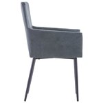 vidaXL Chaises à manger et accoudoirs lot de 2 gris similicuir daim