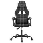 vidaXL Chaise de jeu pivotante Noir et gris Similicuir