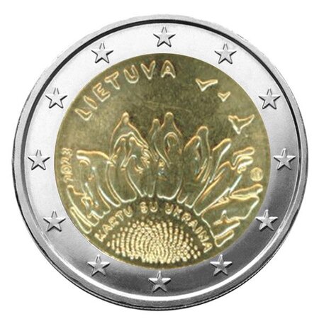 2 euro commemorative 2023 : lituanie (ensemble avec l'ukraine)