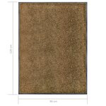 vidaXL Paillasson lavable Marron 90x120 cm