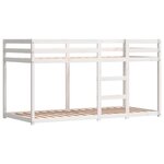 vidaXL Lit superposé avec rideaux rose 90x190 cm bois pin massif