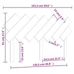 vidaXL Tête de lit Marron miel 151 5x3x81 cm Bois massif de pin