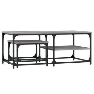 vidaXL Tables basses gigognes 2 Pièces sonoma gris bois d'ingénierie