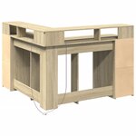 vidaXL Bureau avec lumières LED chêne sonoma bois d'ingénierie